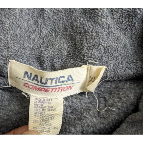 Vintage Nautica Competition Sweatshirt Gray Fleece 1/4 Zip Mock Mens Size XL - Picture 6 of 12